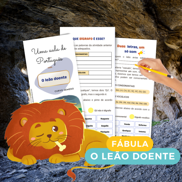 Fábula "O leão doente", de Curvo Semedo